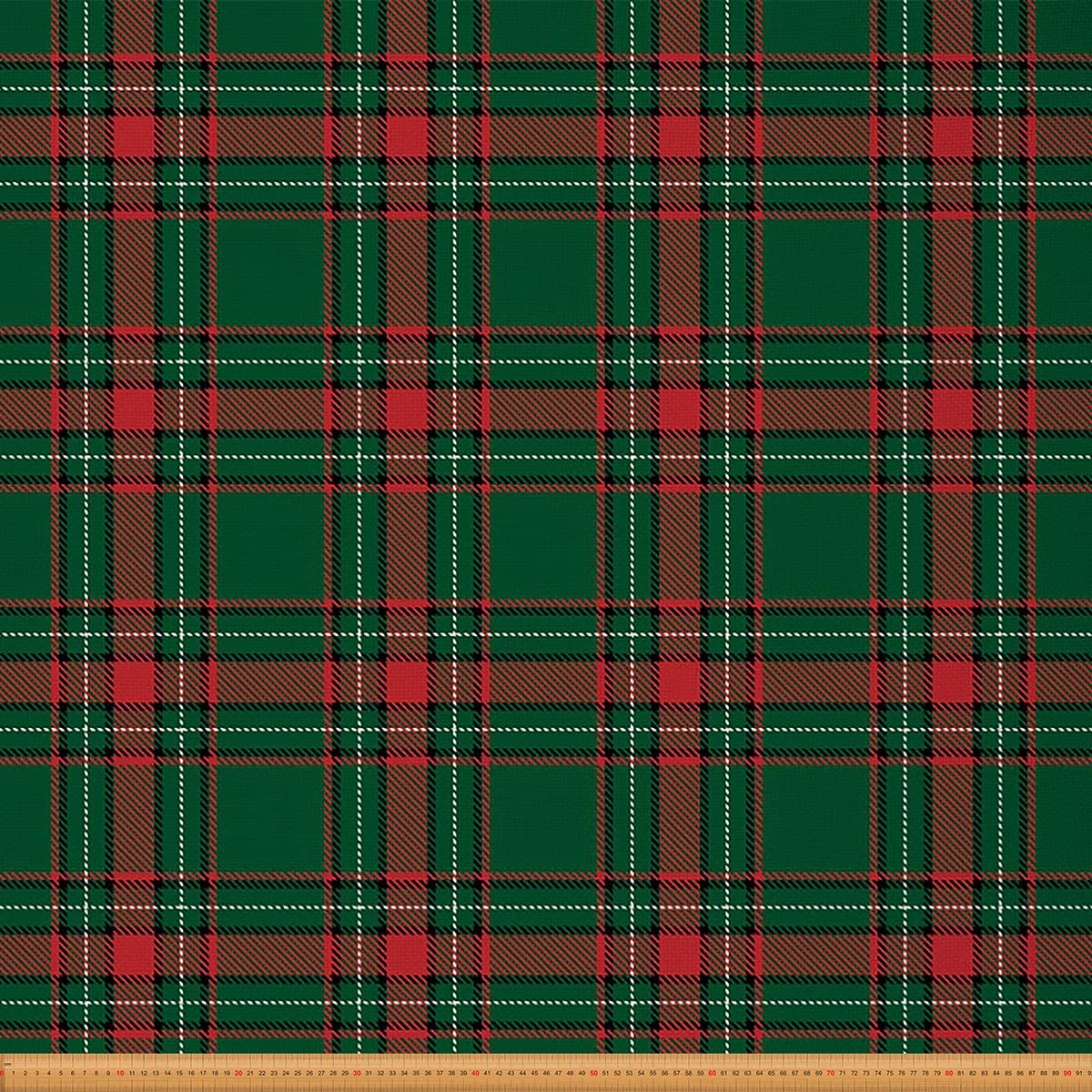 Tartan Plaid Upholstery Fabric for Chairs,Buffalo Check Geometric Outdoor Fabric by The Yard,New Year Christmas Fabric for Upholstery and DIY Projects,1 Yard,(L92*W150cm) Green Red