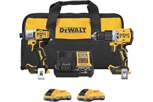 DEWALT 20V Impact Driver and Hammer Drill Cordless Power Tool Combo Kit, Includes 2 x 4ah POWERPACK ™ Batteries and a Charger