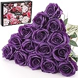 Cloudecor 15Pcs Artificial Roses Velet Real Touch