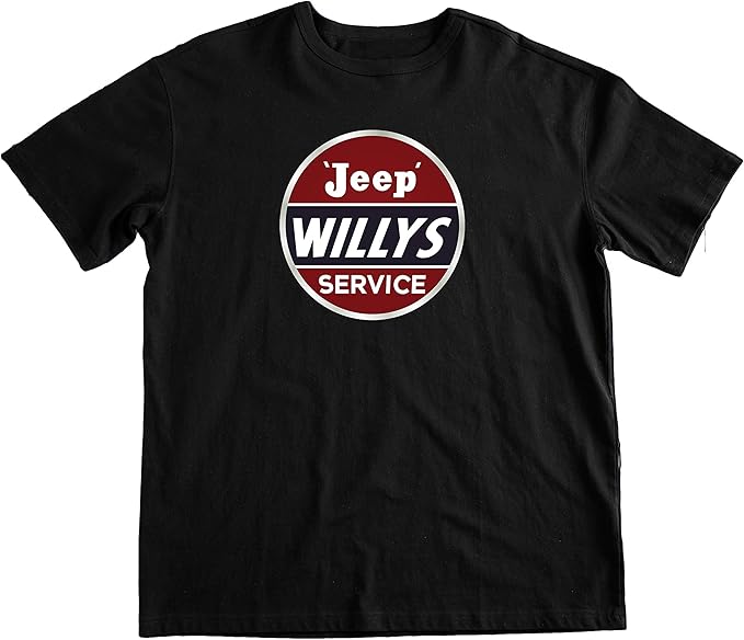 Fully Printed Jeep Willys Service TShirt Amazon.co.uk Clothing