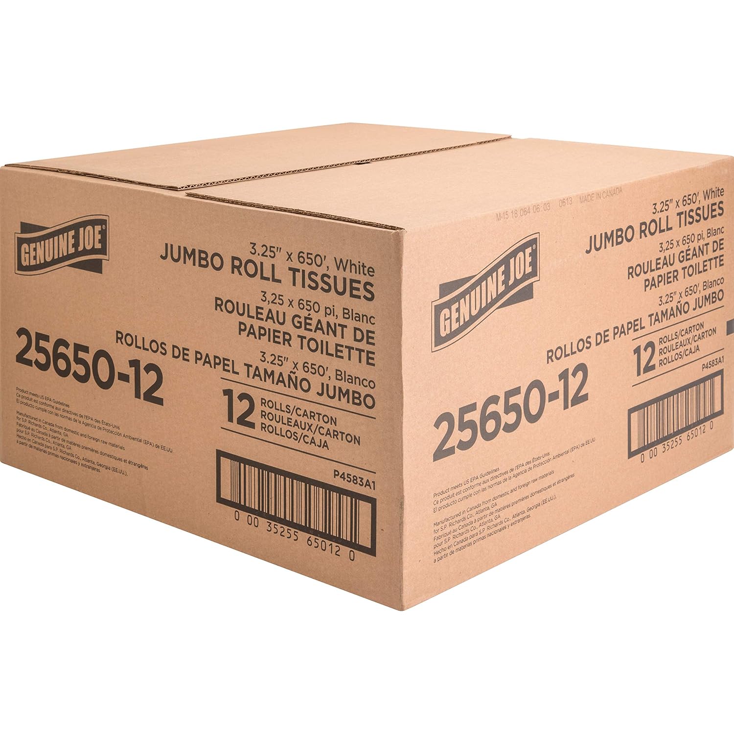 Genuine Joe 2-ply Jumbo Roll Dispnsr Bath Tissue, Model:GJO2565012: Industrial & Scientific
