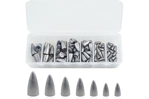 Fishing Sinkers Weights Kit - 29/83pcs Fishing Bullet Sinker Worm Weights Bass Casting Fishing Sinker Saltwater Freshwater Fi