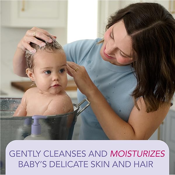 JERGENS BABY CALMING HEAD TO TOE FOAMING WASH, BABY SHAMPOO AND BODY WASH, SHAMPOO TEAR FREE, KIDS FOAMING BODY WASH, 18 FL OZ