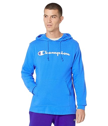 Champion Men's Long Sleeve T-Shirt Hoodie (Retired Colors), Blue