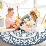 Homcomodar 150CM Round Outdoor Rug Reversible UV Resistant Plastic Mat view 9