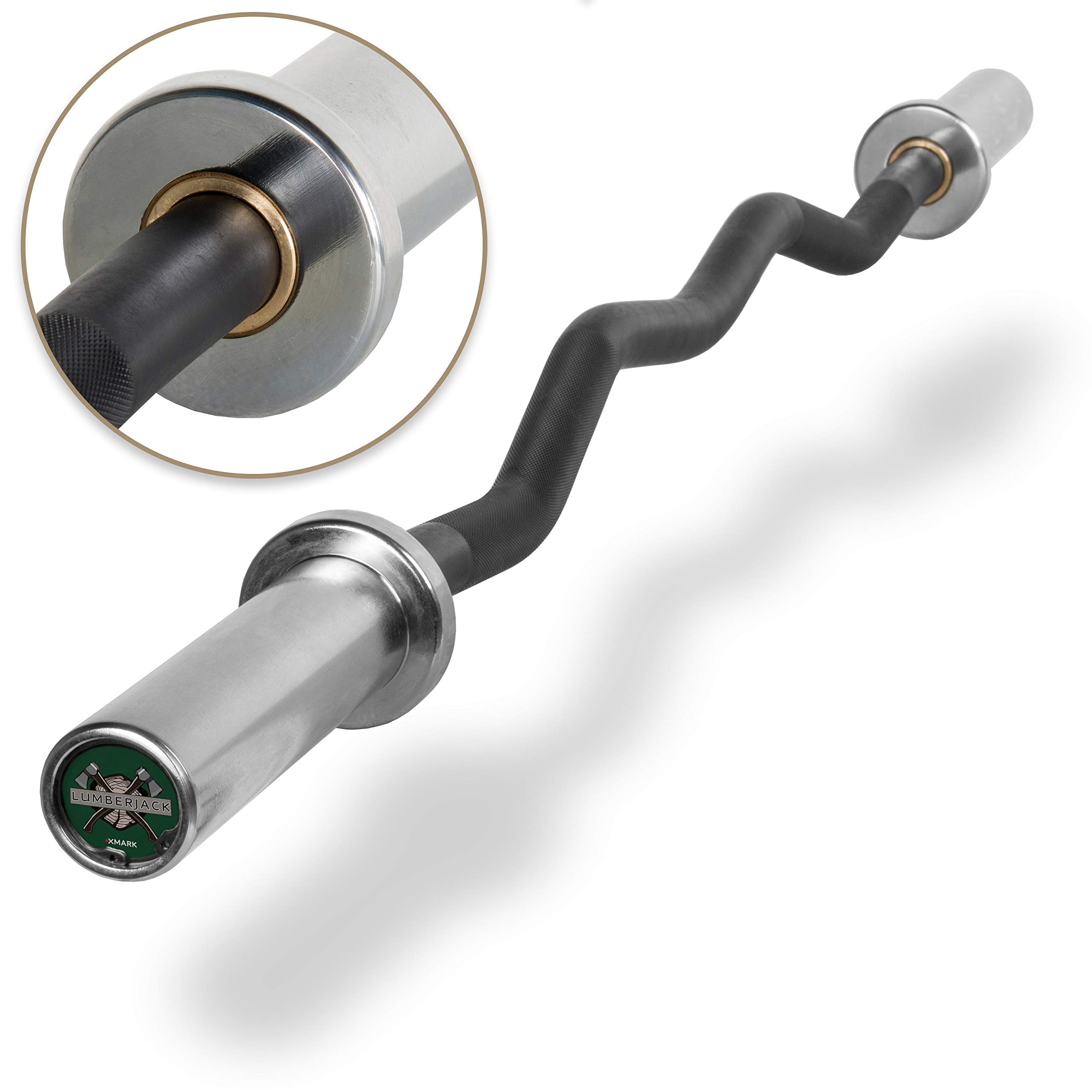 XMARK LUMBERJACK EZ Curl Bar, Olympic Bar, Use with 2" Weights, 400 lb