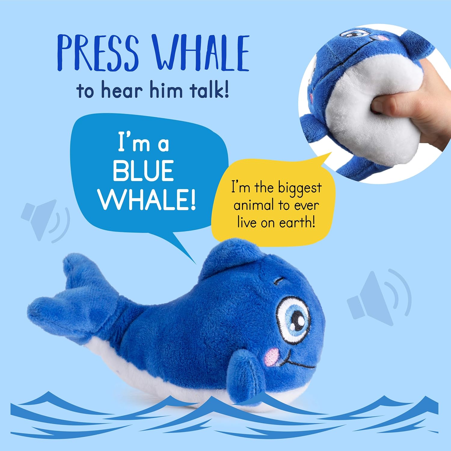 Amazon Com Plush Talking Blue Whale Interactive And Educational