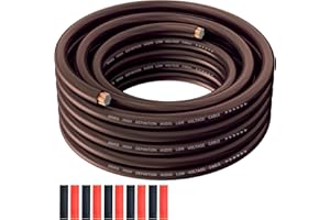 MYGATTI 8 Gauge Wire 35FT, Primary Automotive Amplifier Power/Ground Wire, Car Battery Cable, Car Audio Amplifier, Car Fuse, 8AWG Copper Clad Aluminum CCA, Translucent Brown Cable with 10 Heat Shrink Tubing