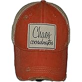 Chaos Coordinator Distressed Trucker Cap Orange