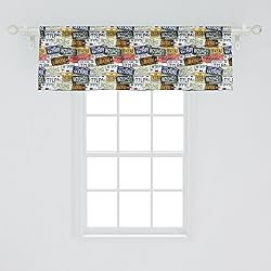 Ambesonne USA Window Valance Pack of 2, Retro