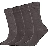 BampooPanPa Dress Socks for Men, 4 Pairs Comfortable Crew Moisture Wicking Men Socks, Seamless Stretchy Casual Sports Socks