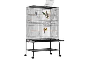 Yaheetech 53'' Large Bird Cage Budgie Cage for Parakeets Cockatiels Conures Lovebirds Parrots with Rolling Stand