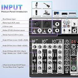 4 Channel Audio Interfacer DJ Mixer Sound Board