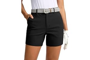 SANTINY Women's 5" Golf Shorts with Pockets Quick Dry Stretch Work Outdoor Hiking Shorts for Women Casual Summer