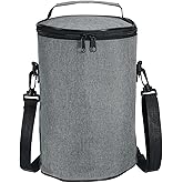 PATIKIL 6.9"x10.6" Insulated Lunch Bag with Shoulder Strap, Insulated Food Jar Waterproof Lunch Tote Bag Portable for Office Work Outdoor Picnic, Grey