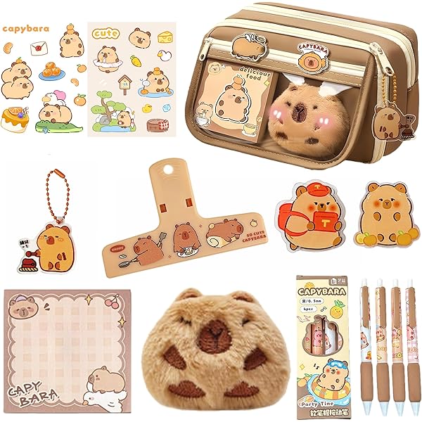 Amazon.com: GEDEUBAN Cute Capybara Pencil Case, Stationery Pouch