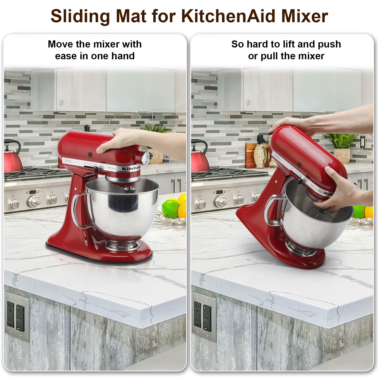 Metal Sliding Mat for KitchenAid Stand Mixer, 4.5-5 Qt, Slide Tray for Tilt-Head Mixer