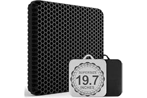 XSIUYU 19.7＂ Gel Seat Cushion, Super Large & Thick Office Chair Cushion for Long Sitting - Back Hip Tailbone Pain Relief Cushion, Egg Seat Cushion Desk Chair Pads for Cars Wheelchair - Fits up to 550 lbs