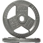 Fitvids Cast Iron Plate Weight Plate for Strength Training and Weightlifting, Olympic or Standard, Multiple Sizes