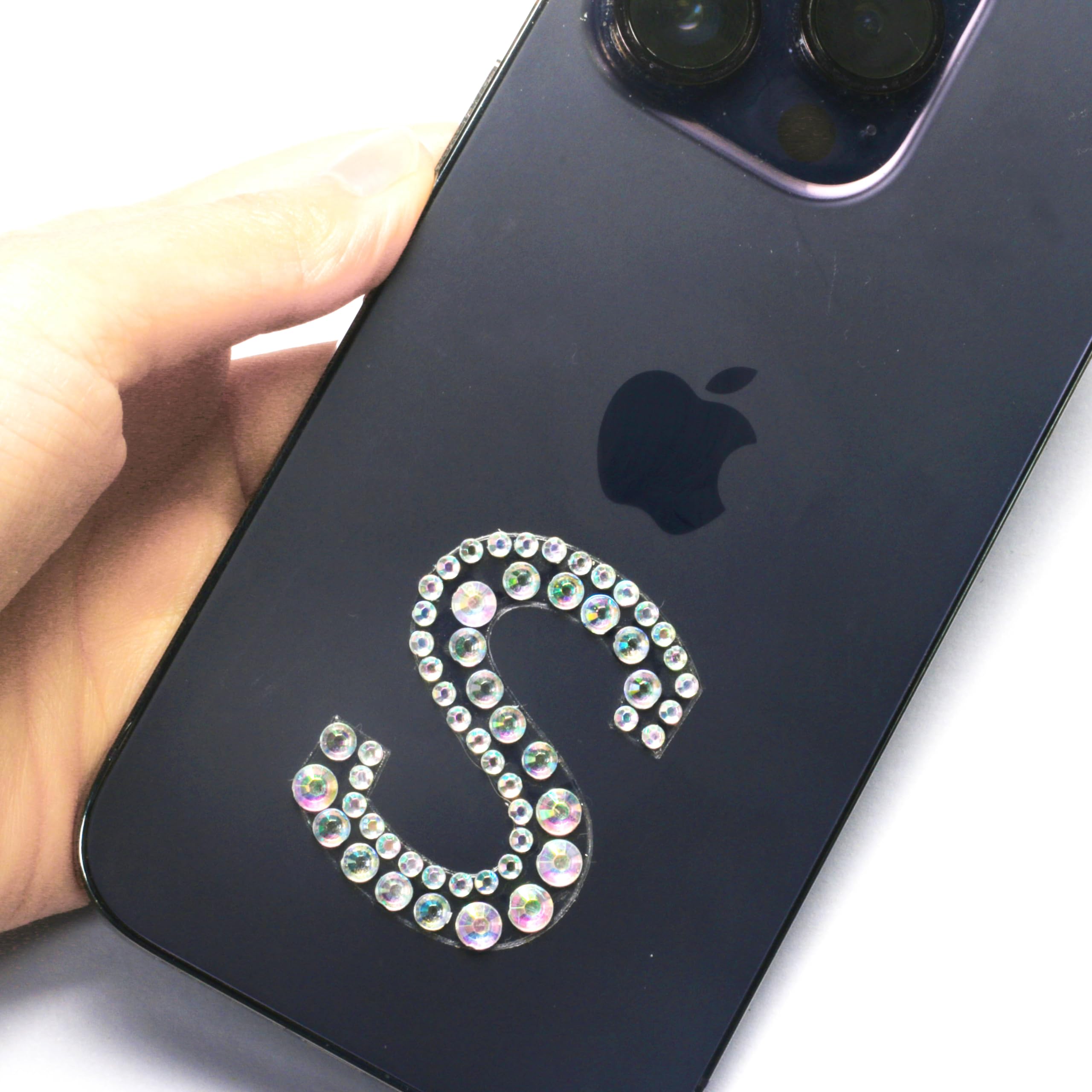Desecraft 36 Pieces Sliver Holographic Rhinestone Alphabet Letter Stickers Number Crystal Gem Self Adhesive Stickers for Art Crafts DIY Decors