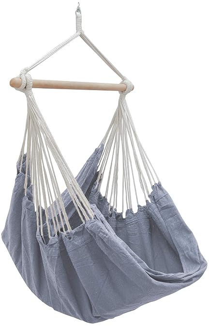 AMANKA XXL Hängesessel 185x130cm Hängestuhl 2 Personen Hängesitz bis 150 kg Baumwolle Hängematte inkl. 360° Swivel Hängeschau