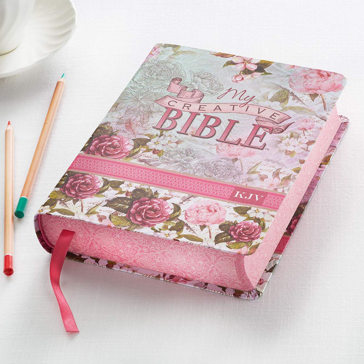KJV Holy Bible, My Creative Bible, Faux Leather Flexcover - Ribbon Marker, King James Version, Pink Floral (KJV Creative Editions) KJV Holy Bible, My Creative Bible, Faux Leather Flexcover - Ribbon Marker, King James Version, Pink Floral (KJV Creative Editions) Imitation Leather