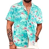 APTRO Men's Hawaiian Shirt Short Sleeve Summer Beach Tropical Button Down Shirt