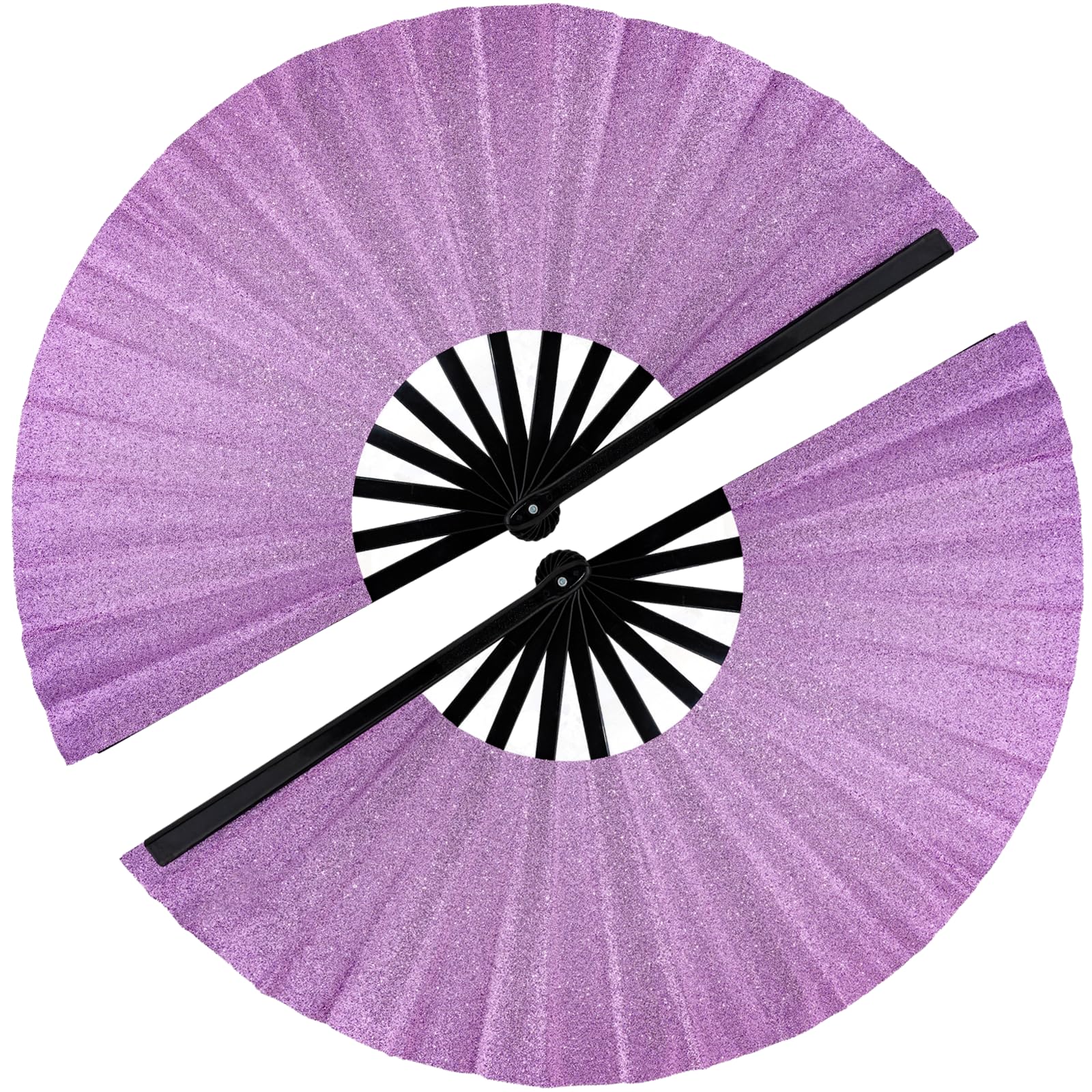 Photo 1 of SiissaPeksid 2 PCS Boots on The Ground Fan, Clap Fans for Line Dancing, 13" Glitter Large Rave Fans,Folding Clack Handheld Foldable Hand Fan for Dance, EDM Music Festivals & Parties(Purple)