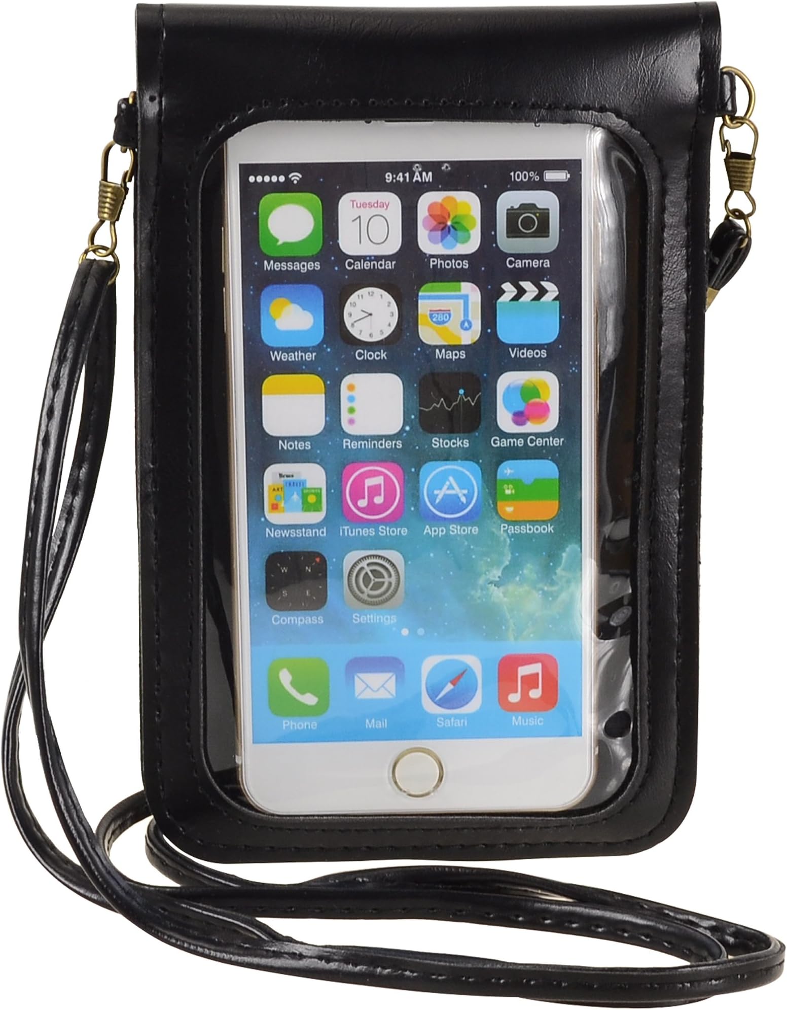 Little Cellphone Purse with Touch Screen Clear Window Travel Crossbody Bag for iPhone 11 Pro Max, XS Max, Galaxy S10 Plus S9+, A10S A10, Pixel 3 XL, 2XL Moto G8 Play Z4, Z3, OnePlus 6T BLU G90(Black)