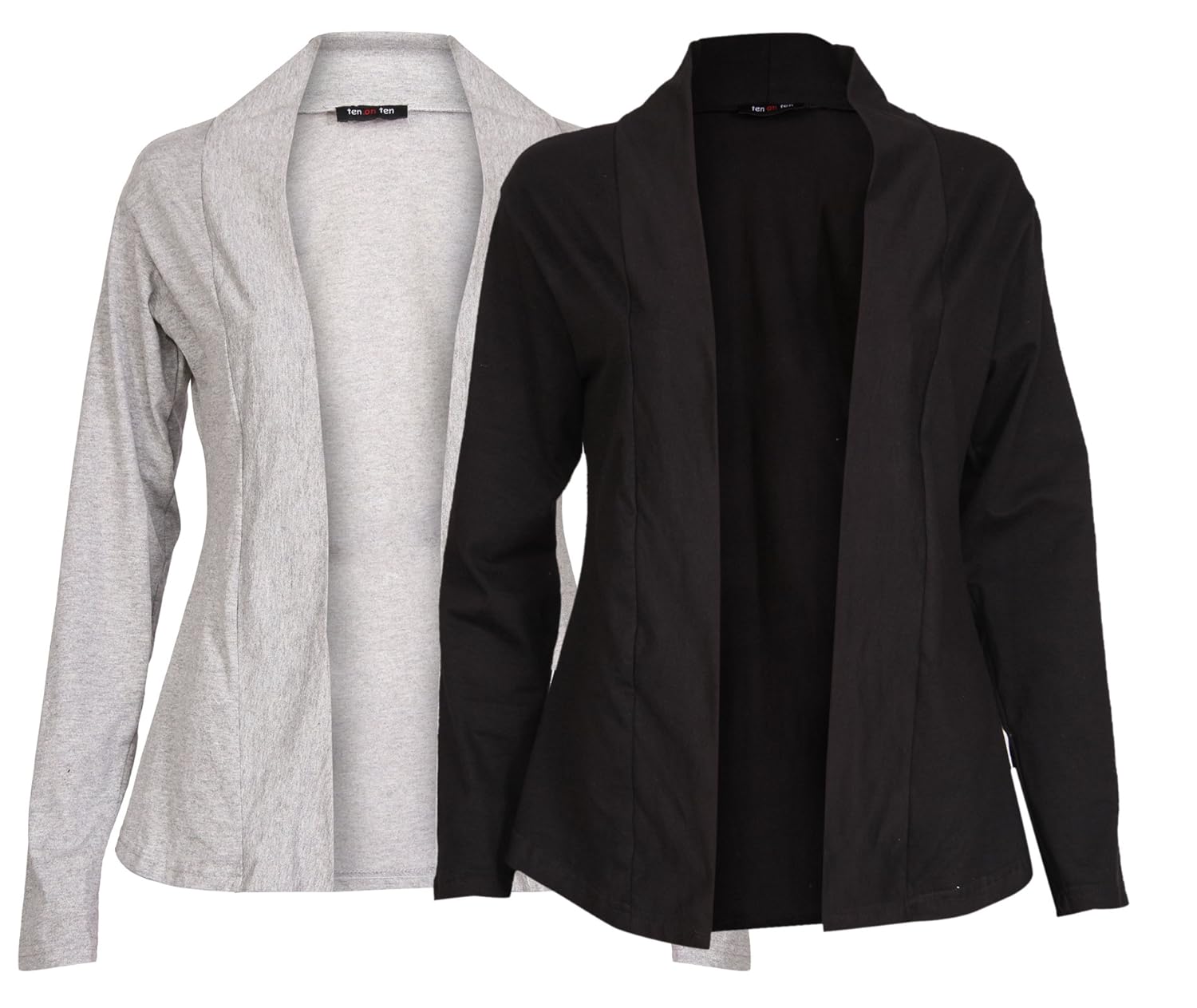 ten on ten women's shrug (nj-gryblk _grey/ black _free size)