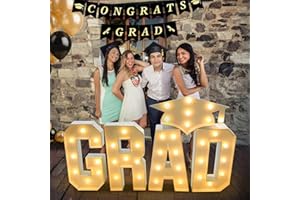 ZPISF 2024 Graduation Decorations - 2.3FT Large PRE-CUT GRAD Marquee Letters Kit - Mosaic Foam Board Sign - Class of 2024 Congrats Party Supplies for Kindergarten Preschool High School College (2.3FT GRAD+Cap, White)