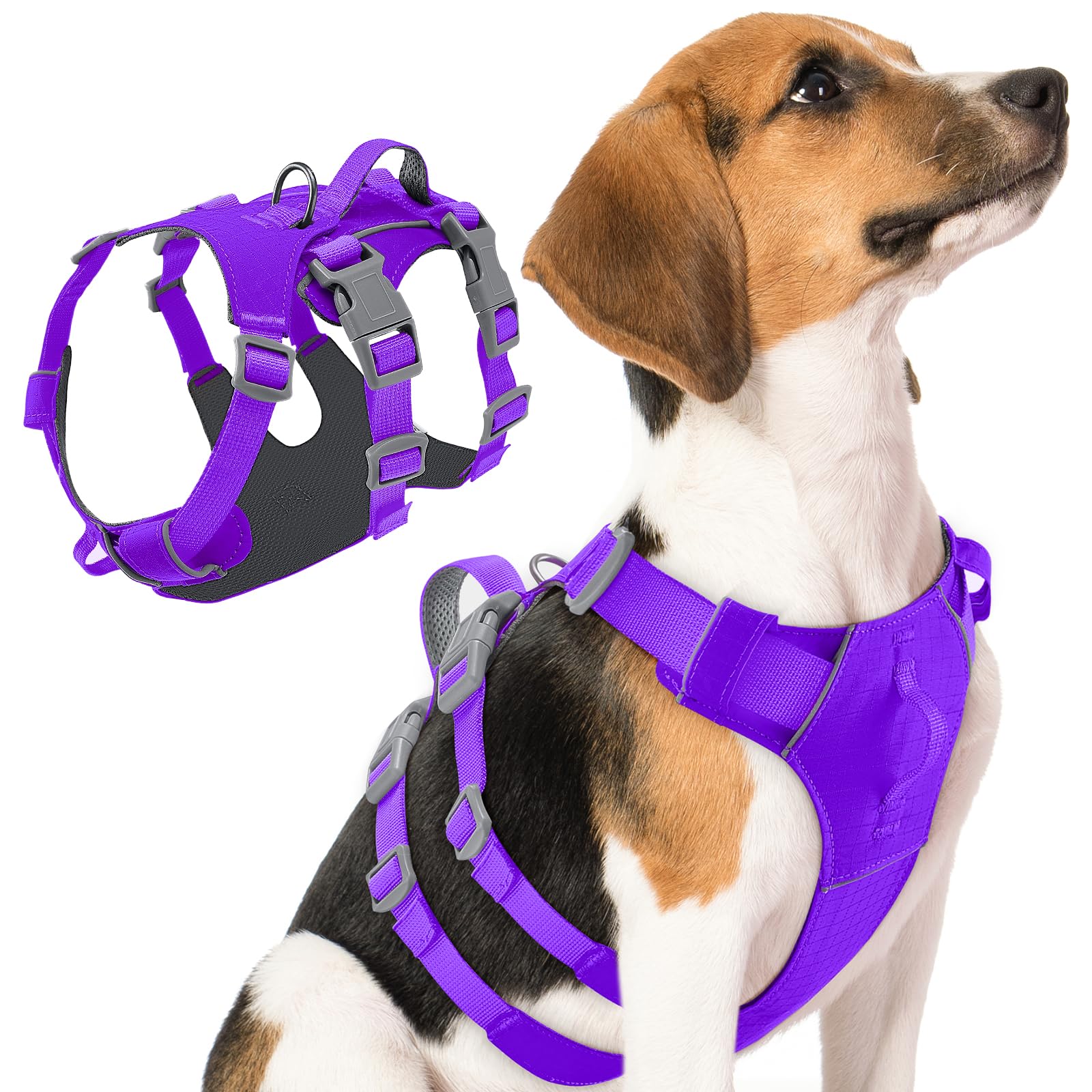 Eyein Escape Proof Dog Harness Medium Dog - No Pull Harness for Dogs with Front Clip Lightweight Durable, No Choke Lifting Harness with Chest Belly Support for Small Medium Large Breeds, M