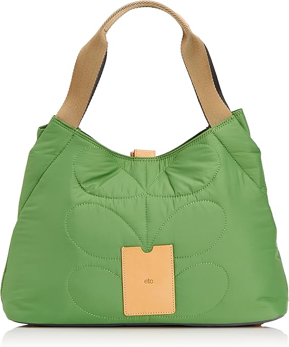 Orla Kiely Stem Quilted Nylon Classic Shoulder Bag, Green Handbags