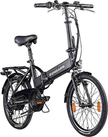zundapp z101 folding e bike 20 inch 6 speed electric folding bike pedelec stvzo approved black amazon de sport freizeit