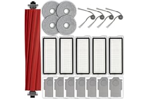 BRUVISH (21 Pack) QV 35A, QV 35S Replacement Parts Compatible with Roborock QV 35A/ QR 798/ QV 35S Robot Vacuum, 1 Roller Brush, 4 Side Brushes, 7 Dust Bags, 5 HEPA Filters, 4 Mop Pads, Accessories Kit