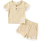 Happy Town Toddler Boy Clothes Baby Summer Outfit Casual T-Shirt and Shorts Set 2 Piece Infant Clothing