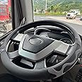 PINCTROT XL Size 17.5-18 Inch Comfy Grip Steering Wheel Cover for Semi Truck, Fits RV, Big Rig Trucker, 18 Wheeler and Classic Cars, Anti-Slip Design 17.5-18 Inch(Silicone Gray)