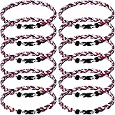 Zeyune 18" Baseball Necklace for Boys Three Braided Rope Tornado Titanium Baseball Rope Necklace Team Gifts for Sports