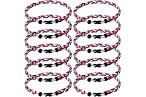 Zeyune 12 Pcs 18" Baseball Necklace for Boys Three Braided Rope Tornado Titanium Baseball Rope Necklace for Men Sport