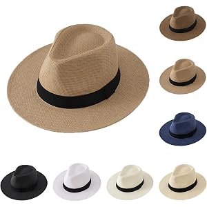 Men's Wide Brim Panama Hat Roll Up Cowboy Hat Beach Straw Sun Hats | Men's Wide Brim Panama Hat Roll Up Cowboy Hat Straw Sun