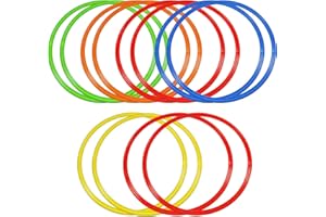 Libima Obstacle Course Ring Set Exercise Hoop Large Hoop Plastic Toys Playground Toys for Gymnastics Practice Party Games Educational Activities Holiday Decor, 5 Colors(12 Pcs,15.8 Inch)