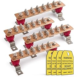 4 Pack-Wall Mounted Copper Ground Bar Kit Thick