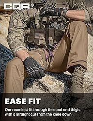 CQR Men's Tactical Pants, Water Resistant Ripstop