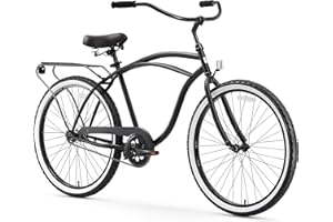 sixthreezero Around The Block Men's Beach Cruiser Bike, Hybrid Bicycle with Rear Rack