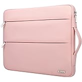 Voova 15.6 16 Inch Laptop Sleeve Case Compatible with MacBook Pro 16 M1/M2/M3/M4 Max 2019-2025, 15.6-16” Hp Lenovo Acer Asus, Waterproof Slim Computer Bag Cover with Handle, Pink