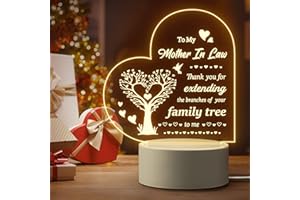 Quaintir Mother's Day Gifts for Mother in Law, Mother in Law Birthday Gifts from Daughter in Law - Engraved Night Light, Mother in Law Birthday Thanksgiving Christmas Gifts