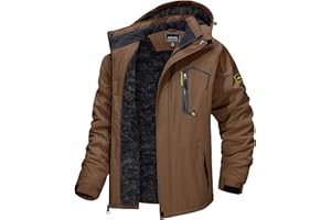 TACVASEN Men's Winter Skiing Jackets Water Resistant Fleece Coats Insulated Thermal Snowboard Jacket Parka Raincoat with Hood