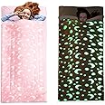 HOMBYS Glow in The Dark Sleeping Bags for 10~12 Years Old Kids, Soft Kids Nap Mat with Pillow and Blanket for Daycare School, Travel Sleep Bag for Childern Girls Boys Truck Travel Camping