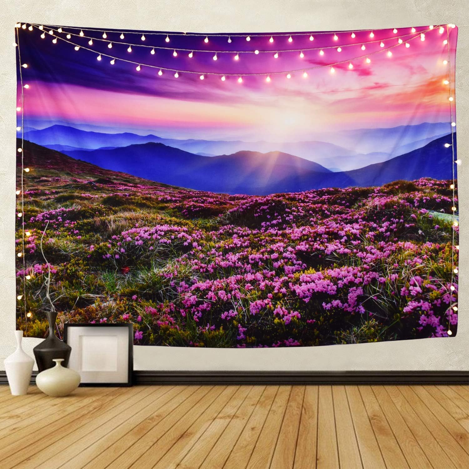 Tapestry Wall Tapestry Wall Hanging Tapestries Lavender Sunshine Landscape Wall Tapestries, Wall Blanket Wall Art Beach Tapestry for Home Living Room Dorm Decor (Sunshine Landscape, 59.1" x 51.2")