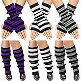 Tivi Tovo 6 Pairs Kawaii Arm and Leg Warmers Y2k Japanese Style Accessories School Lolita Cute Costume for Girls Women
